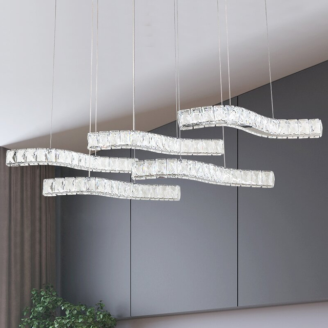 FL-017 Statement Rectangle LED Chandelier