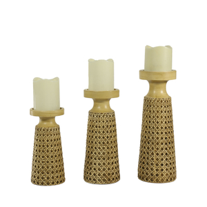 FL-016CR Dancing Unscented Pillar Candle Set