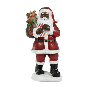 FL-004CR Resin Santa And Woodland Animals Figurine