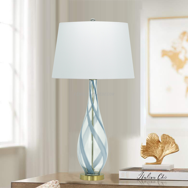 FL-122TL BLUE STRIPE TABLE LAMP