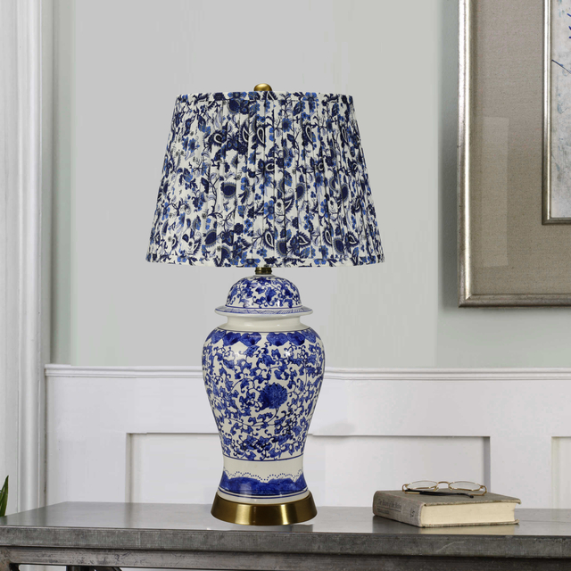 FL-015TL BLUE PORCELAIN TABLE LAMP