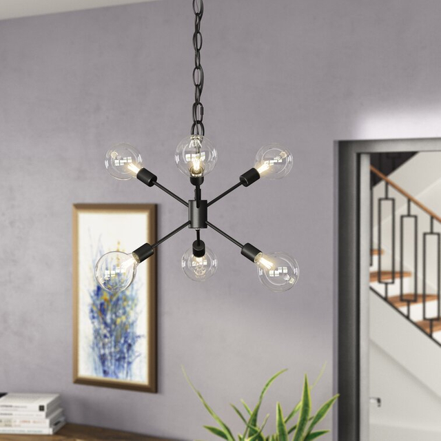 FL-007CH 6 - Light Sputnik Sphere Chandelier Lamp