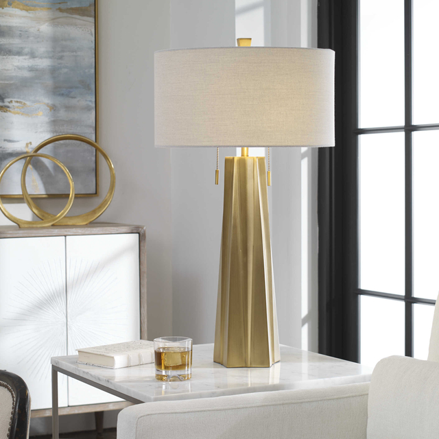 FL-028TL GOLD METAL TABLE LAMP