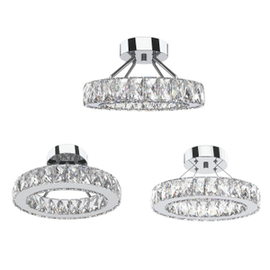 FL-013CL Semi Flush Crystal Ceiling Fixtures