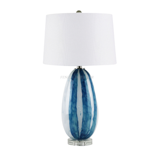 FL-106TL BLUE STRIPE GLASS TABLE LAMP