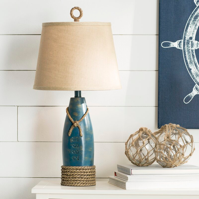 FL-055TL SEA BLUE RESIN TABLE LAMP