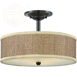 FL-010CL 3 - Light Unique/Statement Drum Semi Flush Mount