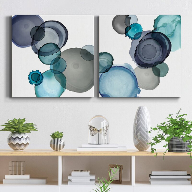 SEAGLASS 2 PIECE BLUE CANVANS PRINT