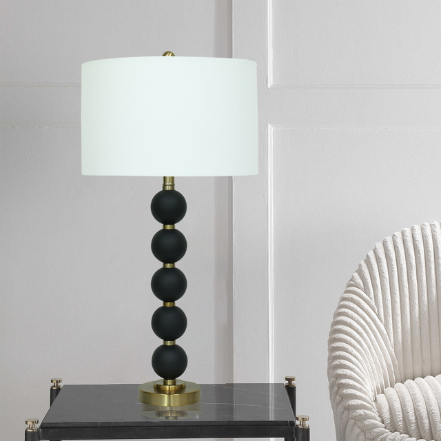 FL-091TL STACK BALL BLACK TABLE LAMP 