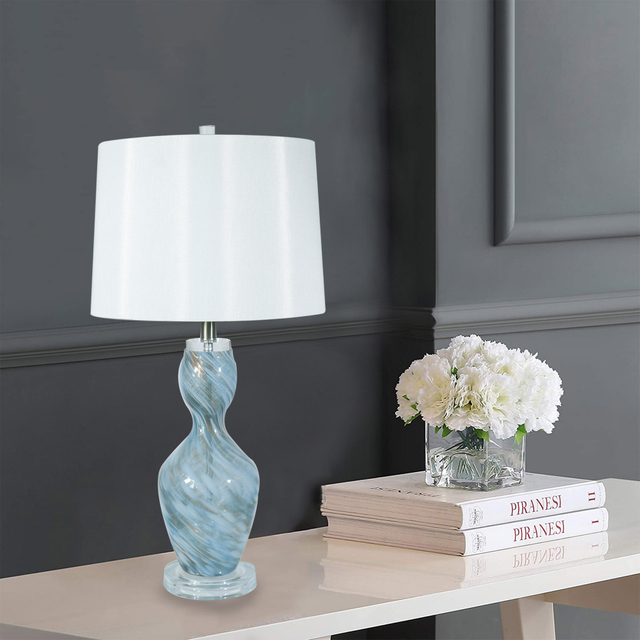 FL-065TL BLUE GLASS TABLE LAMP 
