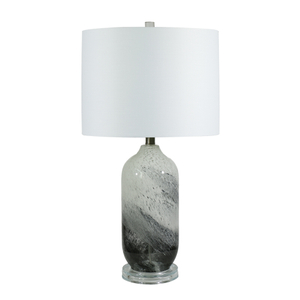 FL-075TL GRAY GLASS TABLE LAMP 