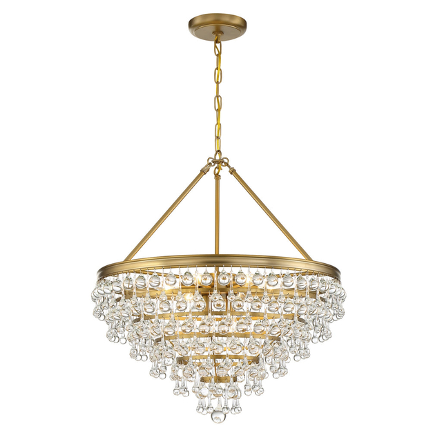 FL-009CH 8 Light Crystal Teardrop Chandelier Lamp