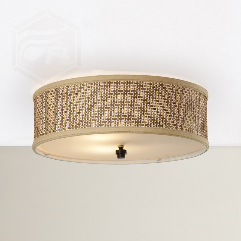 Salguero+3+-+Light+17+Shaded+Drum+Flush+Mount