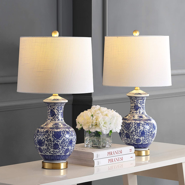 FL-035TL CHINESE BLUE CERAMIC TABLE LAMP