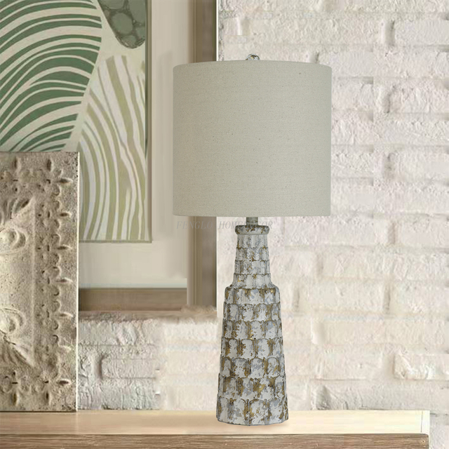 FL-100TL ANTIQUE RESIN TABLE LAMP