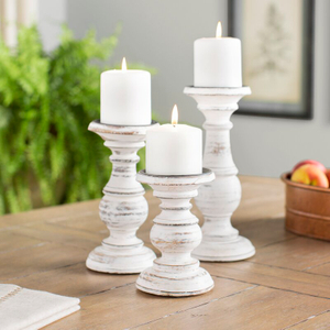 DISTRESSED WASH CANDLE HOLDERS