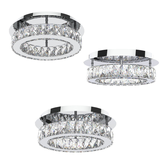 FL-013CL Semi Flush Crystal Ceiling Fixtures
