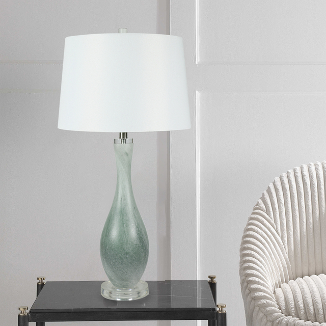 FL-073TL GREN GLASS TABLE LAMP 