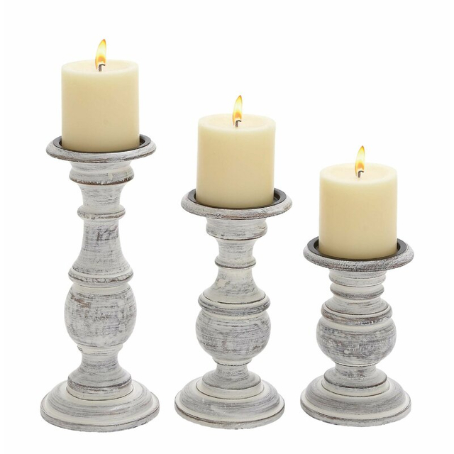 DISTRESSED WASH CANDLE HOLDERS