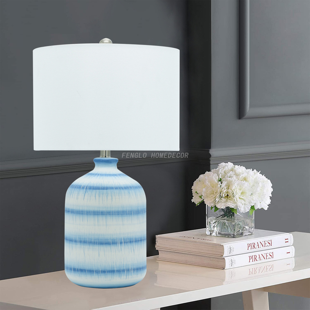 FL-114TL BLUE CERAMIC TABLE LAMP