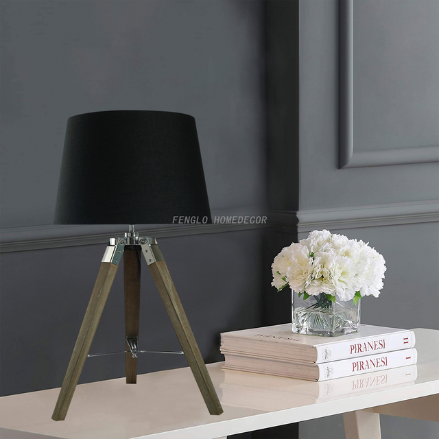 FL-157TL TRIPOD WOOD TABLE LAMP