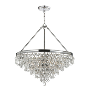 FL-009CH 8 Light Crystal Teardrop Chandelier Lamp