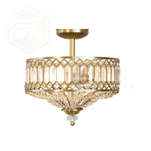 FL-008CL 2 Light Semi Flush Crystal Ceiling Fixtures