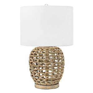 FL-026TL TAN RATTAN ABLE LAMP 