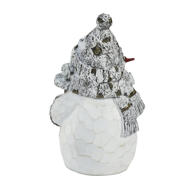 FL-006CR Snowman Holding Christmas Gift Figurine