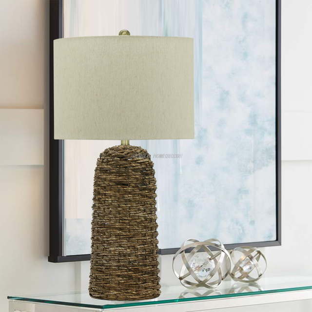 FL-109TL NATURAL RATTAN TABLE LAMP