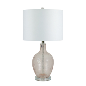 FL-076TL PINK GLASS TABLE LAMP 