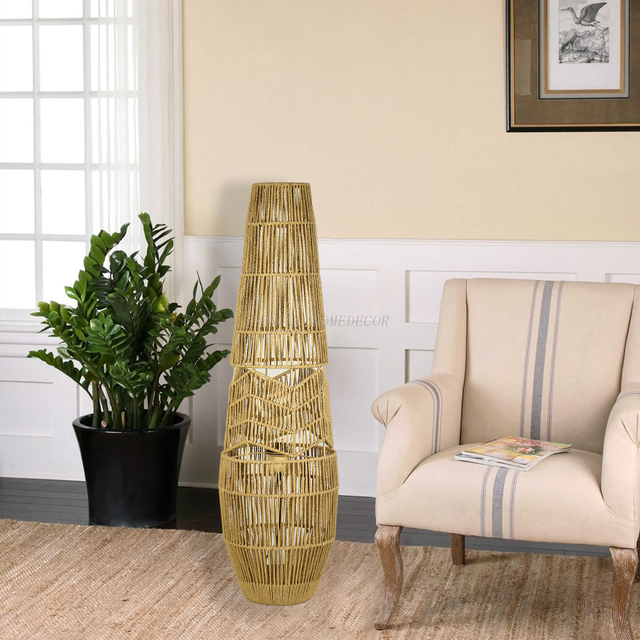 FL-042FR NATURAL RATTAN FLOOR LAMP 
